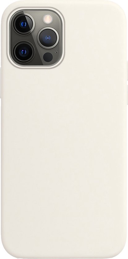Hoesje Met Screenprotector - Geschikt voor Apple iPhone 14 Pro - Sterk & Shockproof - Back Cover - Siliconen Case - Telefoon Hoes - Wit