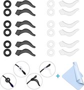 BOTC Brillenkoord - Siliconen Anti-Slip Oorhaakjes - 6 Paar zwarte / wit oorvormige bril oorhaken - 1 glasses cloth/random color