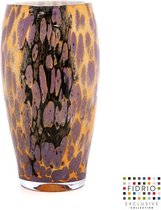 Vase Design Ovale - Fidrio TRICOLOR - vase à fleurs en verre soufflé à la bouche - hauteur 40 cm