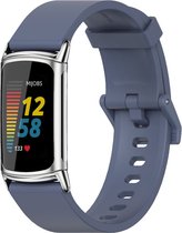By Qubix Fitbit Charge 5 - Fitbit Charge 6 Extra soft siliconen bandje - Blauw - Smartwatch Band - Horlogeband - Polsband