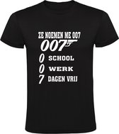 Elke dag Vrij 007 Heren t-shirt | Uitkering | Wajong | Werkeloos | Vakantie | Afgekeurd | Ziektewet | Geslaagd | Shirt