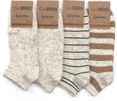 GoWith - kantoen sokken - bier sokken - 4 paar - enkelsokken - sneakersokken heren - linnen sokken - maat 39-42
