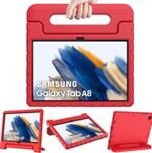 Tablet hoes geschikt voor Samsung Galaxy Tab A8 10.5 (2021) - Kinderhoes met handvat - Schokbestendige Kids cover - Rood