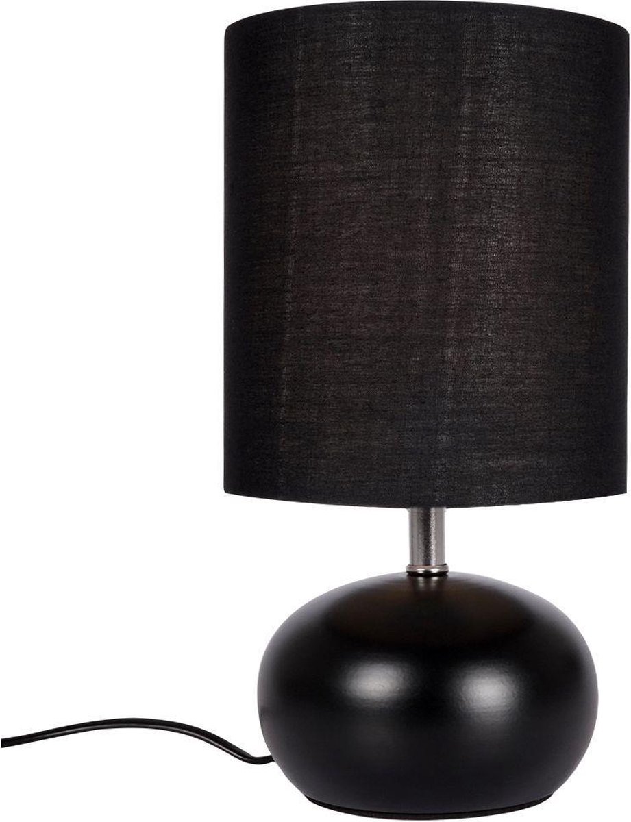 Tafellamp met lampenkap - met metalen loftvoet - 24 x 14 cm - Matzwart