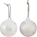 12 stuks harten glas transparant kerstballen iriserend hartvorm