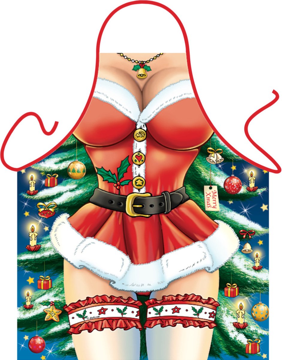 Sexy schort Kerst miss grappige bbq schort keukenschort