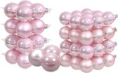 60x stuks roze glazen kerstballen 6, 8 en 10 cm mat/glans - Kerstversiering/kerstboomversiering