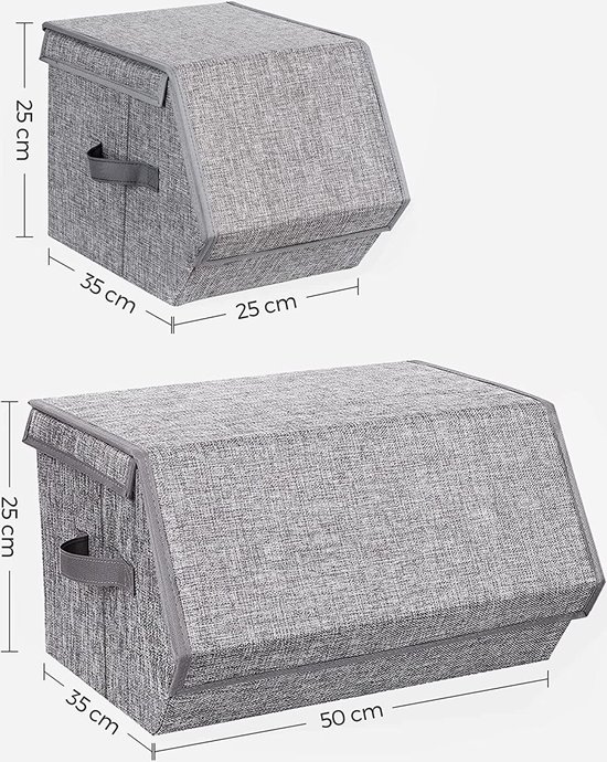 SONGMICS Boîte Rangement, Lot de 2, Panier, Cube, Caisse, Organisateur, Pliable