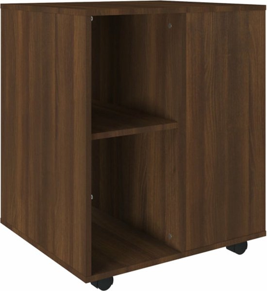 vidaXL - Kast - verrijdbaar - 60x53x72 - cm - bewerkt - hout - bruin - eikenkleur