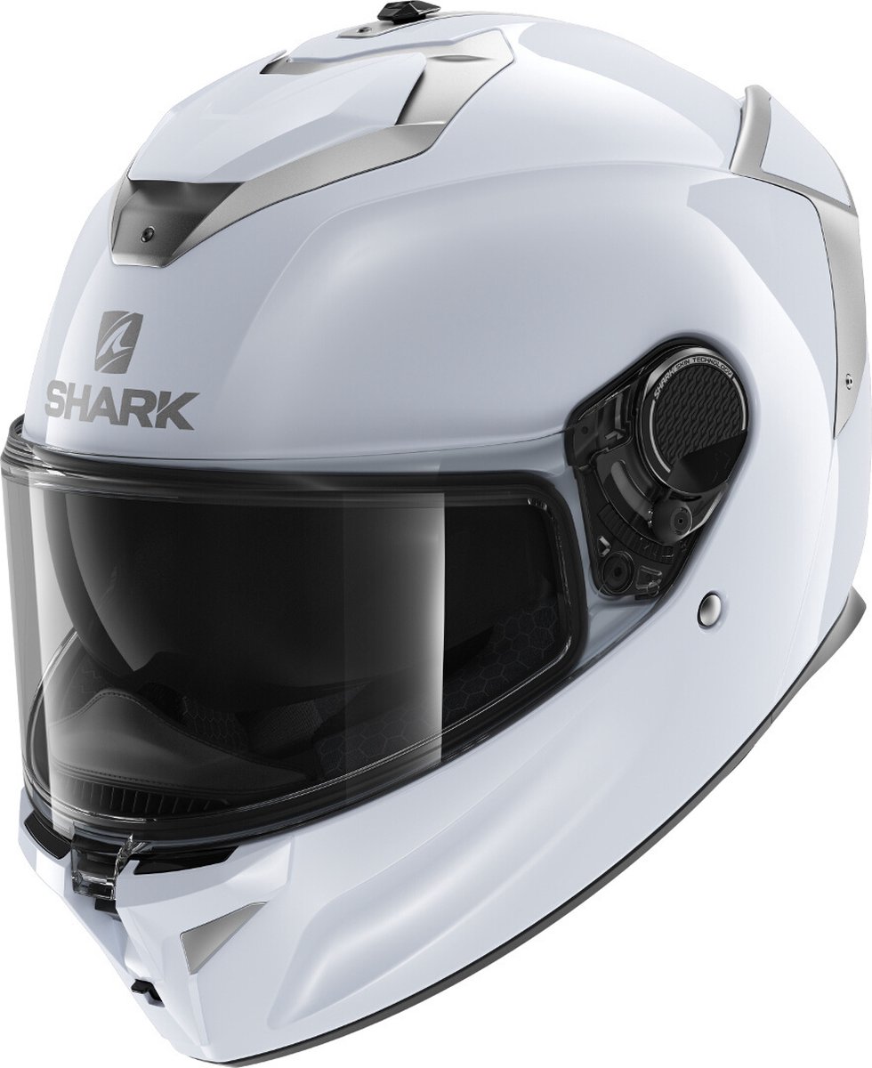 Shark Spartan GT Blank Bcl. Micr. Wit Zilver Glanzend W01 Integraalhelm S