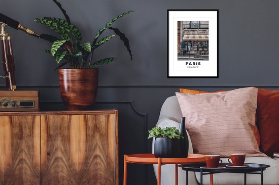 Fotolijst incl. Poster - Parijs - Frankrijk - Café - 30x40 cm - Posterlijst