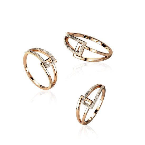 Ringen Dames - Ring Dames - Dames Ring - Vrouwen Ring - Rosegoudkleurig - Rosegoudkleurige Ring - Gouden Ring - Gouden Ring Dames - Lock