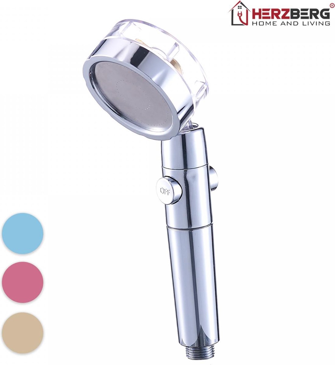 Herzberg Turbo Charger Douchekop Goud Jet Douche Filtersysteem met