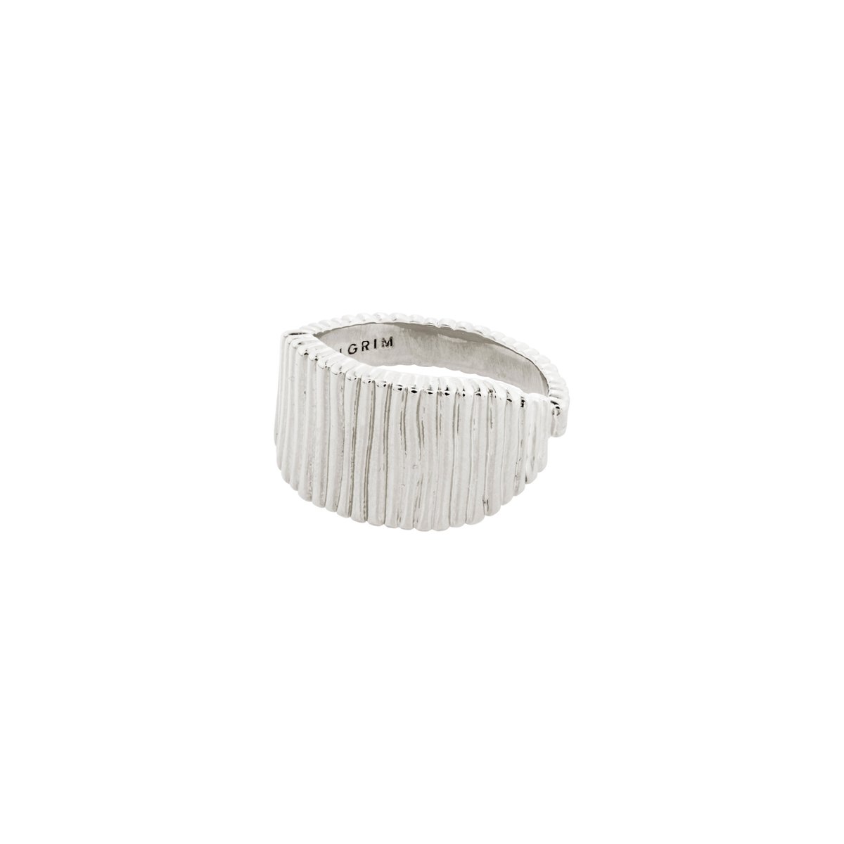 Pilgrim Ring Jemma - Verzilverd - Sieraden Geribbeld Oppervlak - Zilver Kleur - Verstelbare Maat