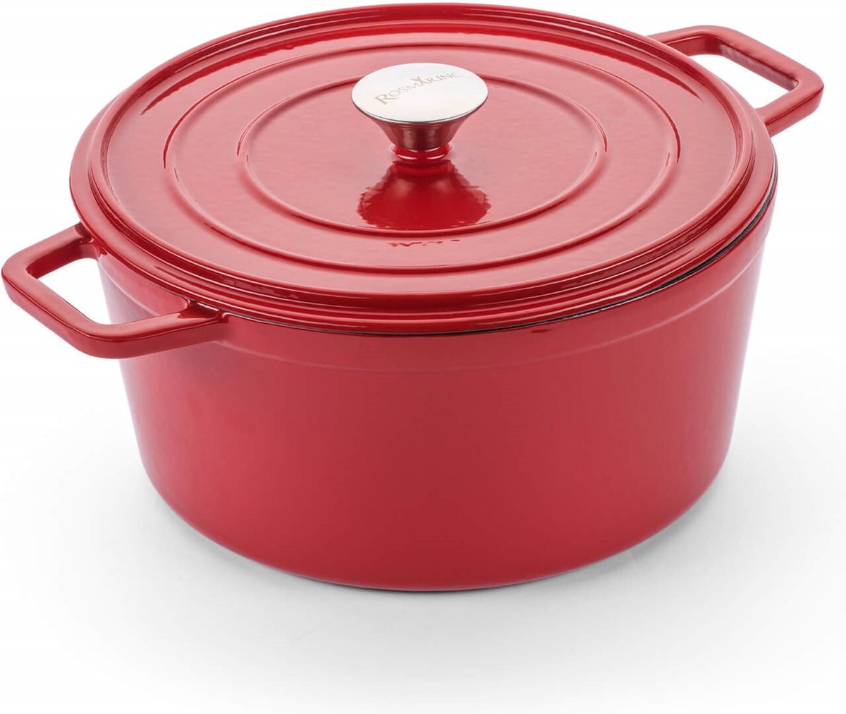 Rosmarino - Gietijzeren pan - Rood - Ø26cm - 4 liter - Braadpan - 100% PFAS & PFOA vrij - Emaille - Geschikt voor alle warmtebronnen