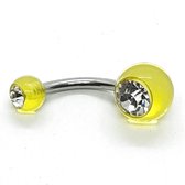 Navel Piercing - Geel Met Steentjes