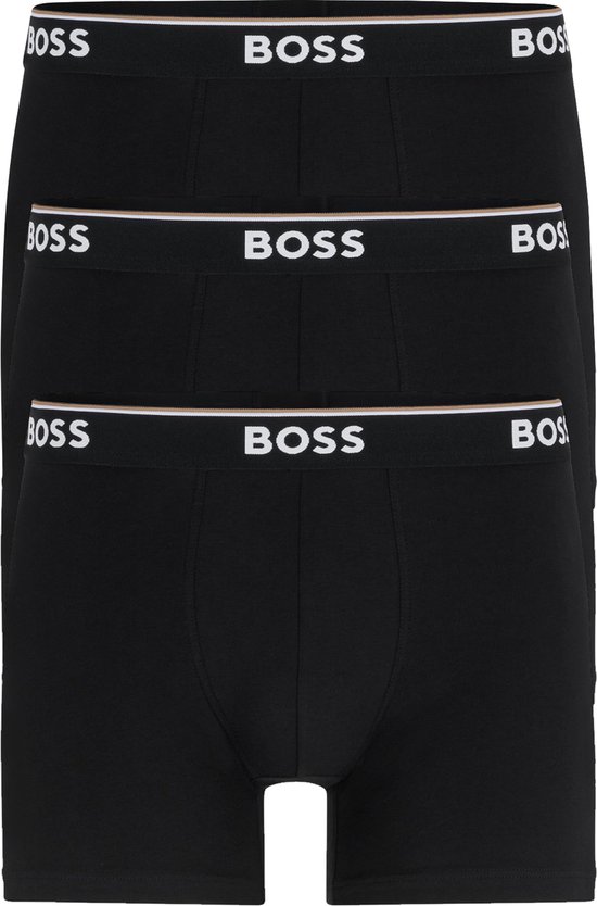 HUGO BOSS Power boxer slips (pack de 3) - boxers homme longueur normale - noir - Taille : M