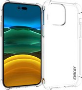 ENKAY TPU Back Cover met AirBag Corners - Geschikt voor iPhone 14 Pro Hoesje - Transparant