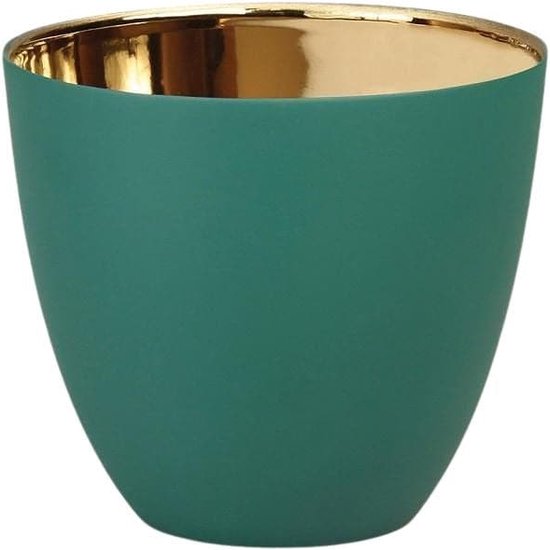 &Klevering - Waxinelichthouder gold green large - Waxinelichthouders |  bol.com