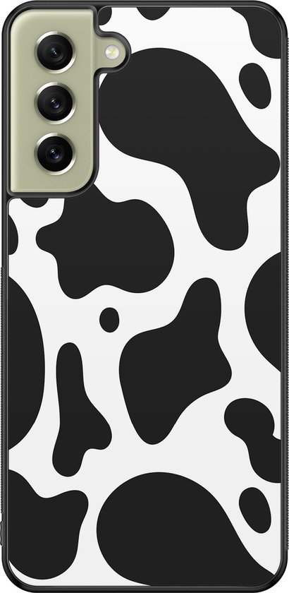 Coque Samsung Galaxy S21 FE - Imprimé vache - Coque rigide - Zwart - Coque arrière - Imprimé / Illustration - Zwart