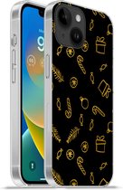 Geschikt voorApple Iphone 14 - Softcase hoesje - Kerstmis - Cadeau - Snoep - Siliconen Telefoonhoesje