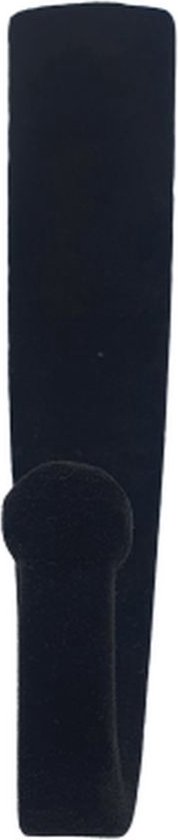 Deurhaken / Deur haken set velvet look - Zwart - l 12 cm - 3 Stuks - Deur - Haak - Hanger - Deurhanger