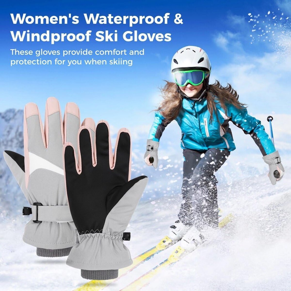 Gants De Ski Femme – Imperméables, Chauds & Écran Tactile | Pour Ski, Snowboard, Randonnée & Ville