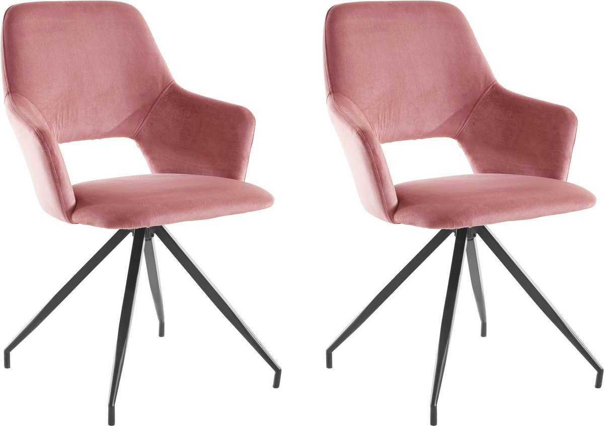 Notio Living Tracy-Fauteuil - 2 Pack - Roze Velours