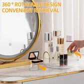 Make-up organizer, 360° roterende cosmetische organizer, parfum organizer, huidverzorging organizer voor badkamer (1 laag, transparant)