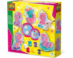 foto van SES - Gieten en schilderen - Baby unicorns - eenhoorn - sneldrogend gips - gedetailleerde gietmal - 6 kleuren verf met penseel - knutselen meisjes - Unicorn Knutselen