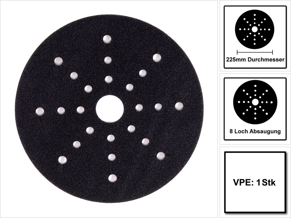 Mirka Softauflage für LEROS Wand- und Deckenschleifer 1 Stk. 225 mm ( MIW9514611 )