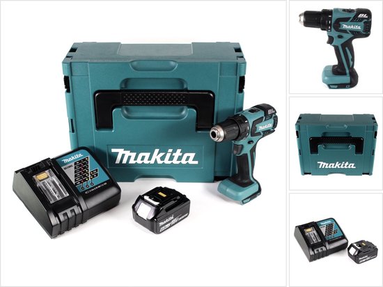 Makita DDF 459 RG1J accuboormachine 18 V 45 Nm in Makpac + 1x 6,0 Ah accu + oplader
