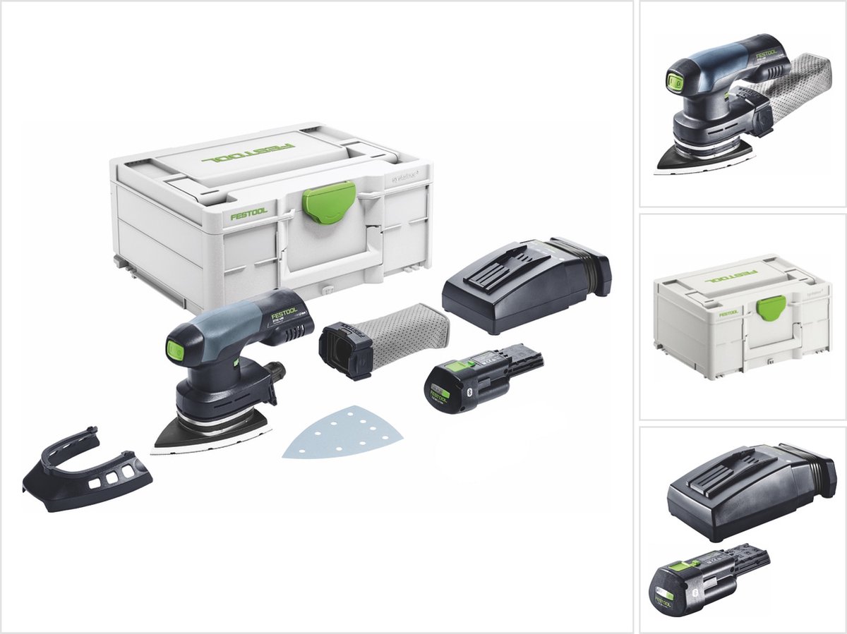 Festool DTSC 400-Basic accu-delta schuurmachine 18 V 100 x 150 mm borstelloos + 1x accu 3.0 Ah + lader + systainer