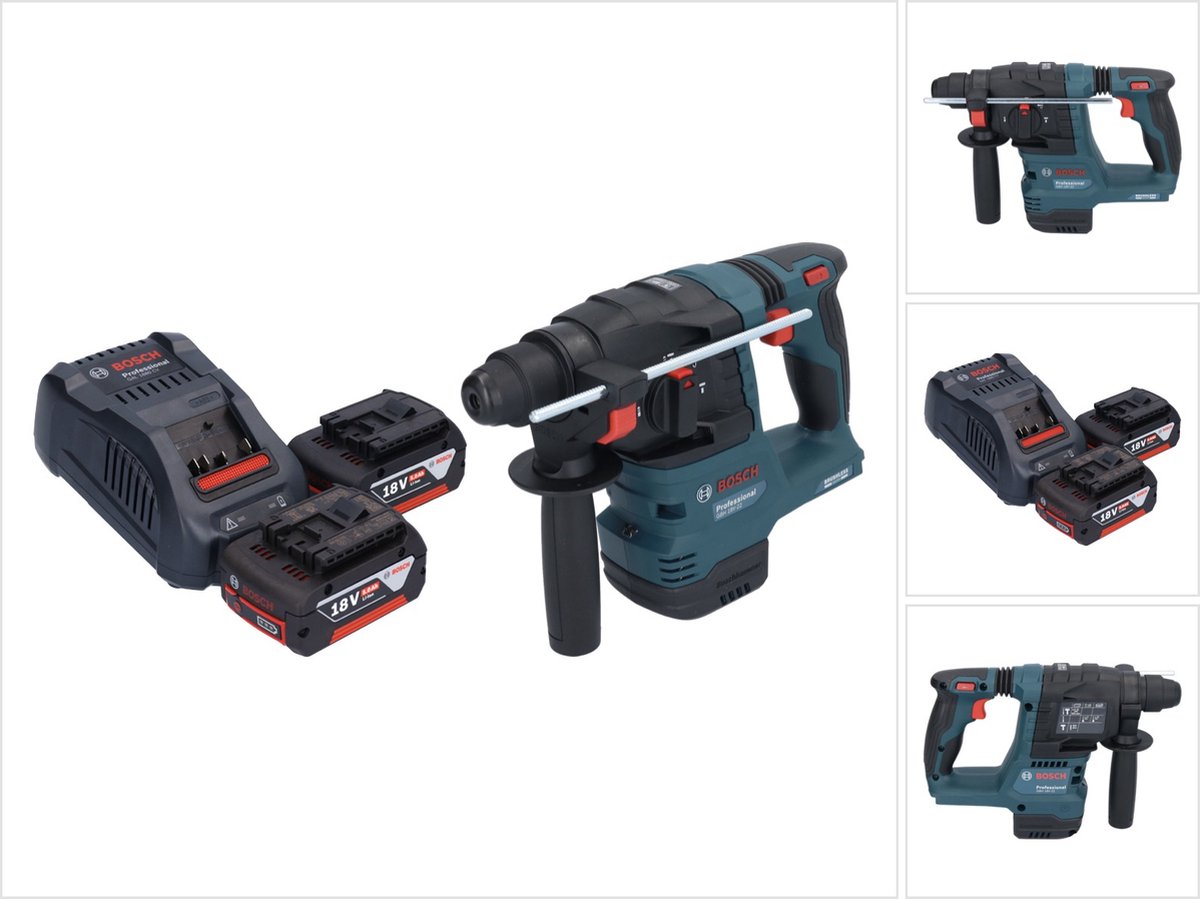 Bosch GBH 18V-22 Professionele accuklopboormachine 18 V 1,9 J SDS Plus Brushless + 2x oplaadbare accu 5,0 Ah + lader