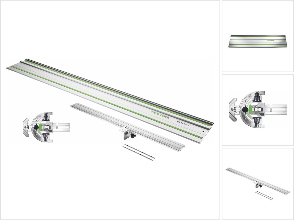 Festool FS-WA hoekgeleider voor geleiderail FS/2 60º zaagsnede + FS 1400/2 geleiderail 1400 mm + verlengstuk FS-WA-VL