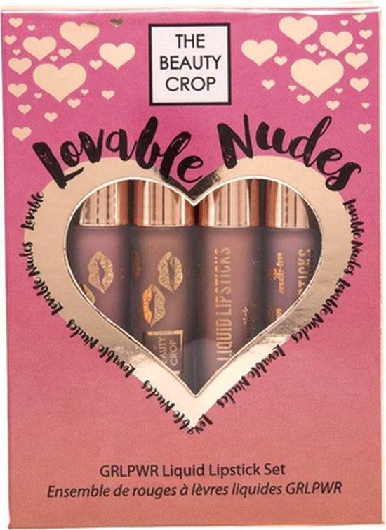 The Beauty Crop - GRLPWR - Matte Liquid Lipstick SET - VEGAN - Lovable Nudes - Liquid Lipstick - SET - 4 PCS - Lippenstift - 8 ml