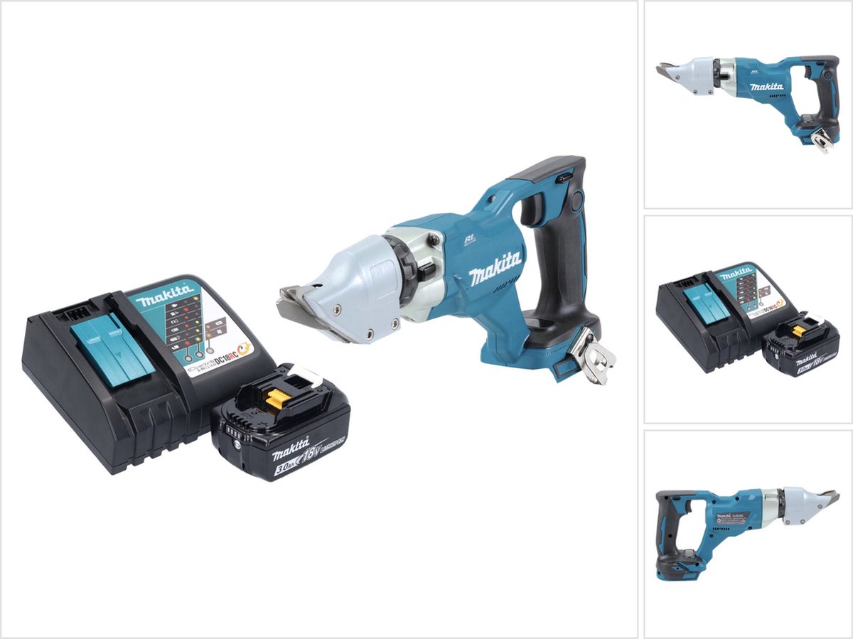 Makita DJS 200 RF1 accu plaatschaar 18 V 2.0 mm borstelloos + 1x oplaadbare accu 3.0 Ah + lader