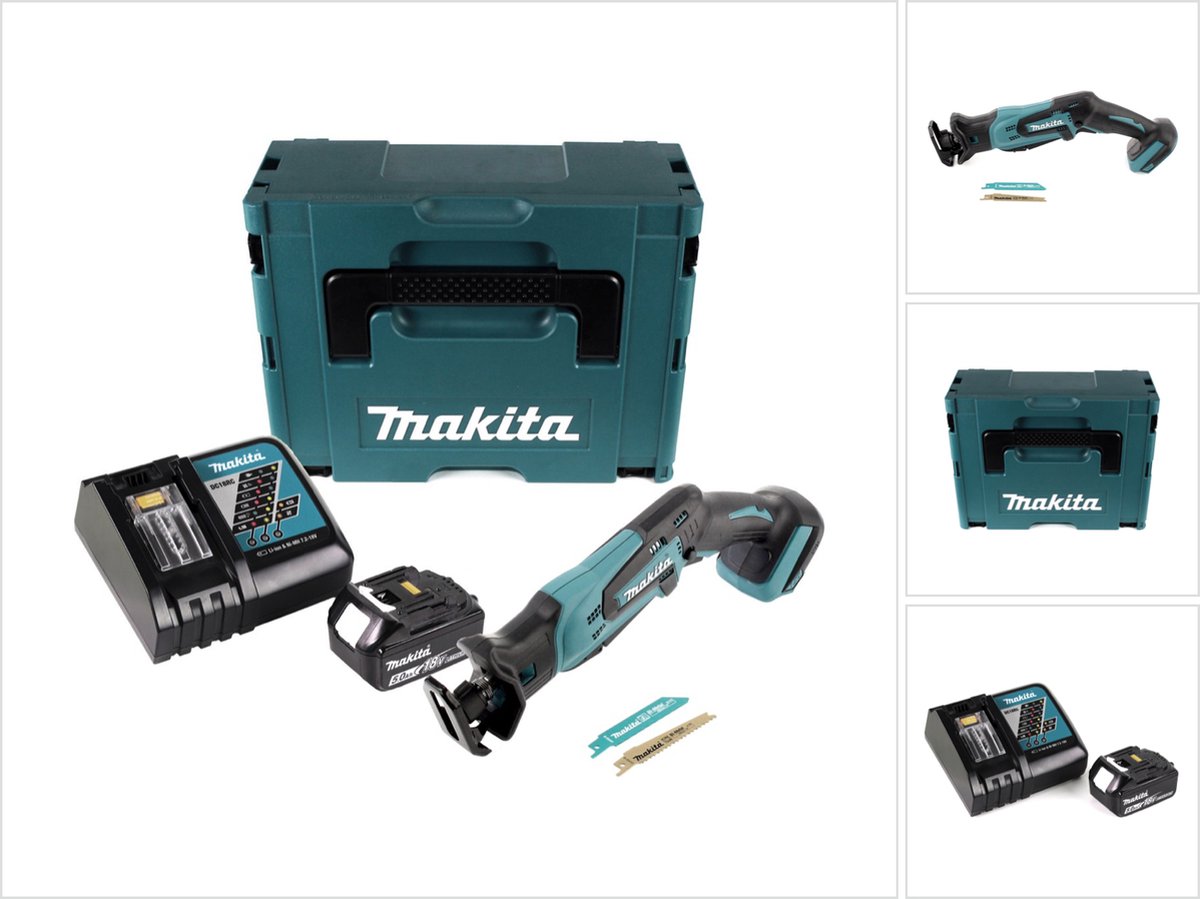 Makita DJR 183 RT1J 18V accu reciprozaag + 1x accu 5,0Ah + oplader + Makpac