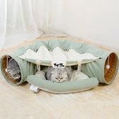 Tunnel pour chat - Jouets pour Chats - Tunnel de jeu pour Chats <10 kg - Multifonctionnel - 2 en 1 - 99 x 66 x 28 cm