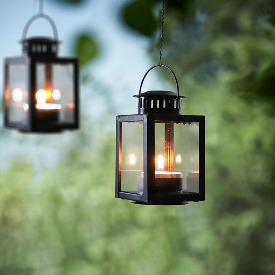 SWAWIS 4 stuks lantaarns voor kaarsen, tuinlantaarns, witte tuinlantaarns voor theelichthouders, vintage hangende kleine lantaarns, metalen kleine lantaarn voor decoratie van bruiloft