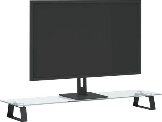 vidaXL-Monitorstandaard-80x20x8-cm-gehard-glas-en-metaal-zwart