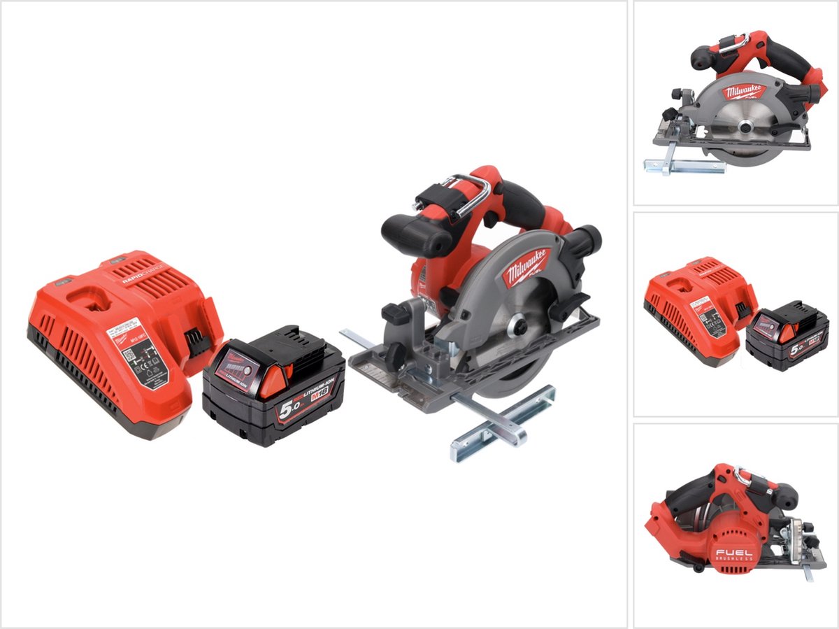 Milwaukee M18 CCS55-501 Accu cirkelzaag 18 V 165 mm + 1x accu 5.0 Ah + lader