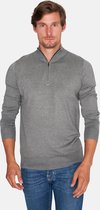 Mario Russo - Heren Sweaters Half Zip Trui Grijs - Grijs - Maat XL