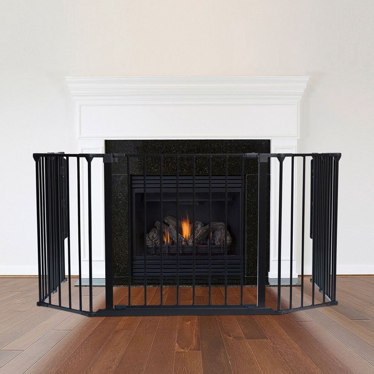 Safetots Meerdere Panelenhek voor Openhaard, 82cm D x 104cm B, Zwart