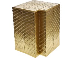 Rotary Hero Goudstaaf Kruk - Veelzijdige Design Kruk & Bijzettafel voor Woonkamer, Kantoor, Handgeschilderd - 28.5x28.5x38.5cm