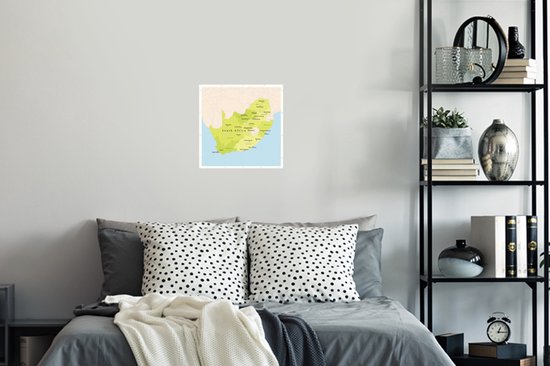 Sticker Muursticker Illustration Afrique du Afrique - Illustration carte verte de l'Afrique du Afrique - 30x30 cm - film adhésif autocollant - sticker mural repositionnable