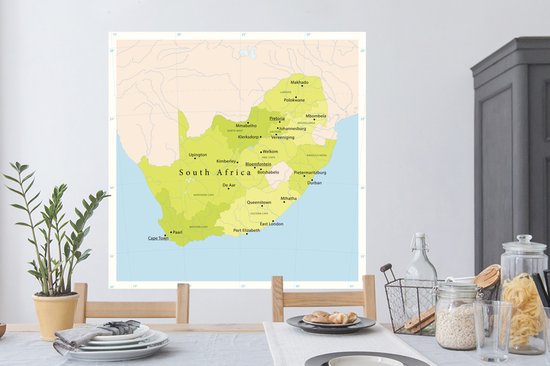 Sticker Muursticker illustration Afrique - Illustration de la carte verte de l' Afrique - 120x120 cm - film autocollant - sticker mural repositionnable XXL /