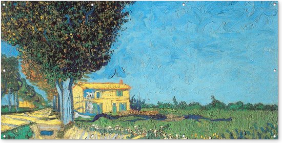 Schuttingposter De laan vlakbij Arles - Vincent van Gogh - 200x100 cm - Tuindoek