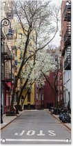 Tuinposter New York - Amerika - NYC - 40x80 cm - Wanddecoratie Buiten - Tuinposter - Tuindoek - Schuttingposter - Tuinschilderij