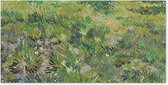 Schuttingposter Grasveld met bloemen en vlinders - Vincent van Gogh - 200x100 cm - Tuindoek